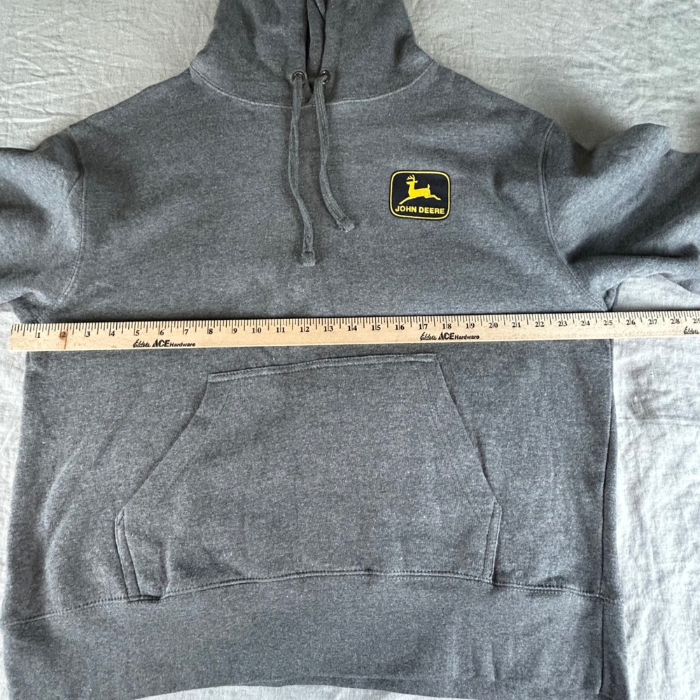 John Deere Womens Gray Floral Logo Pullover Hoodie Sweatshirt Large Heathered - Picture 5 of 8